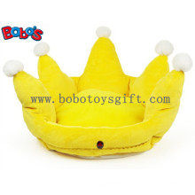 Желтый цвет Плюшевые короля Корона Стиль Pet Bed Щенок собаки Диван Bosw1096 / 47X32m